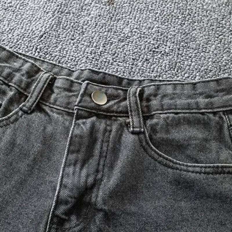 Denim Shorts Women High Waist Slender Korean Fashion Summer Frayed Buttons Zipper Tassel Loose Solid All-match Streetwear Chic H260206
