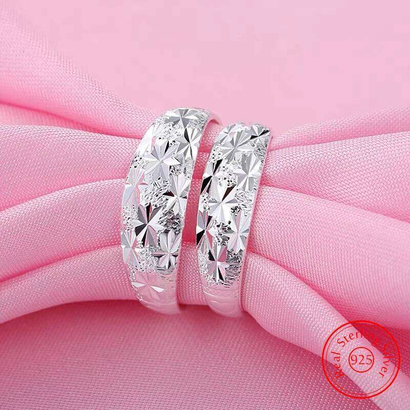 Real 925 Stelring Silver Women's Couple Jewelry Fashion Flower Ring For Man XY0381 W260206