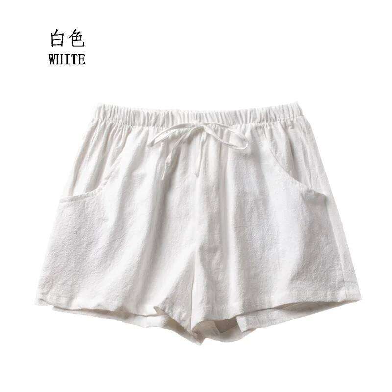Casual Linen Woman Gym Shorts, Big Size Loose Short Pants, High Waist Dance Hotpants, Micro Summer Bottoms for Girls C260206