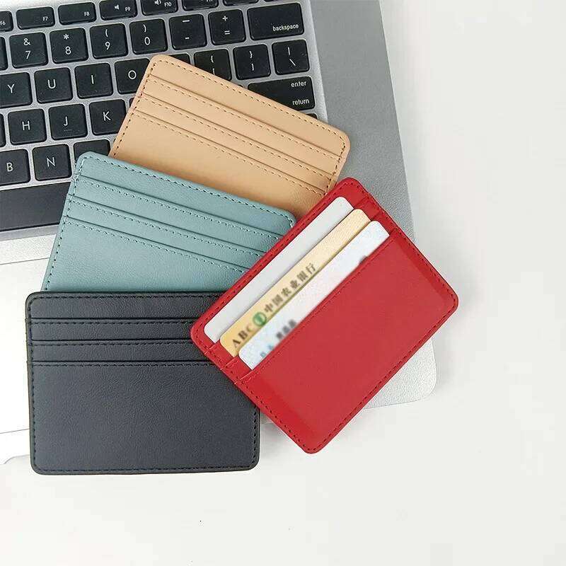 1PCS Man Purses Ultra Thin Mini Business Bank Credit Card Holder Wallet Simple Black Women Small Coin Cards Cover Pouch Case Bag Y260206