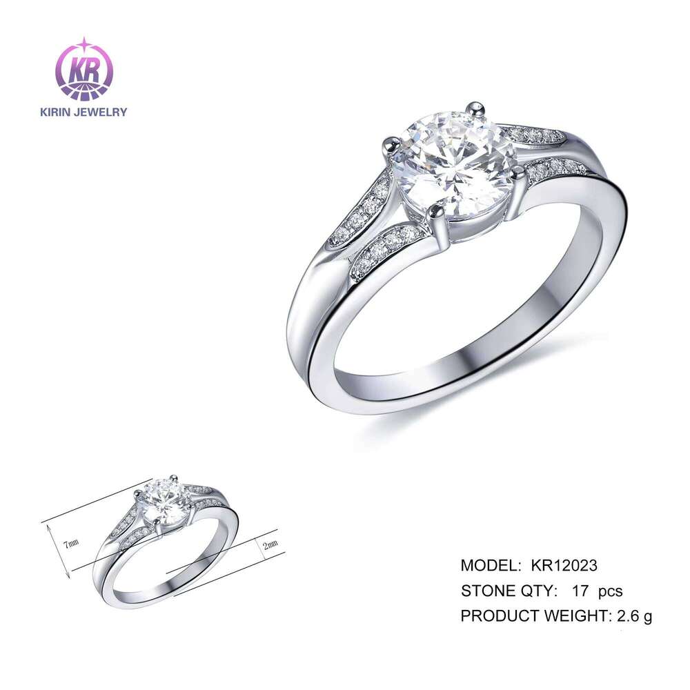 Kirin Custom 925 Filigree Ring 10Ct GH Moissanite Silver Jewelry Women For Wedding