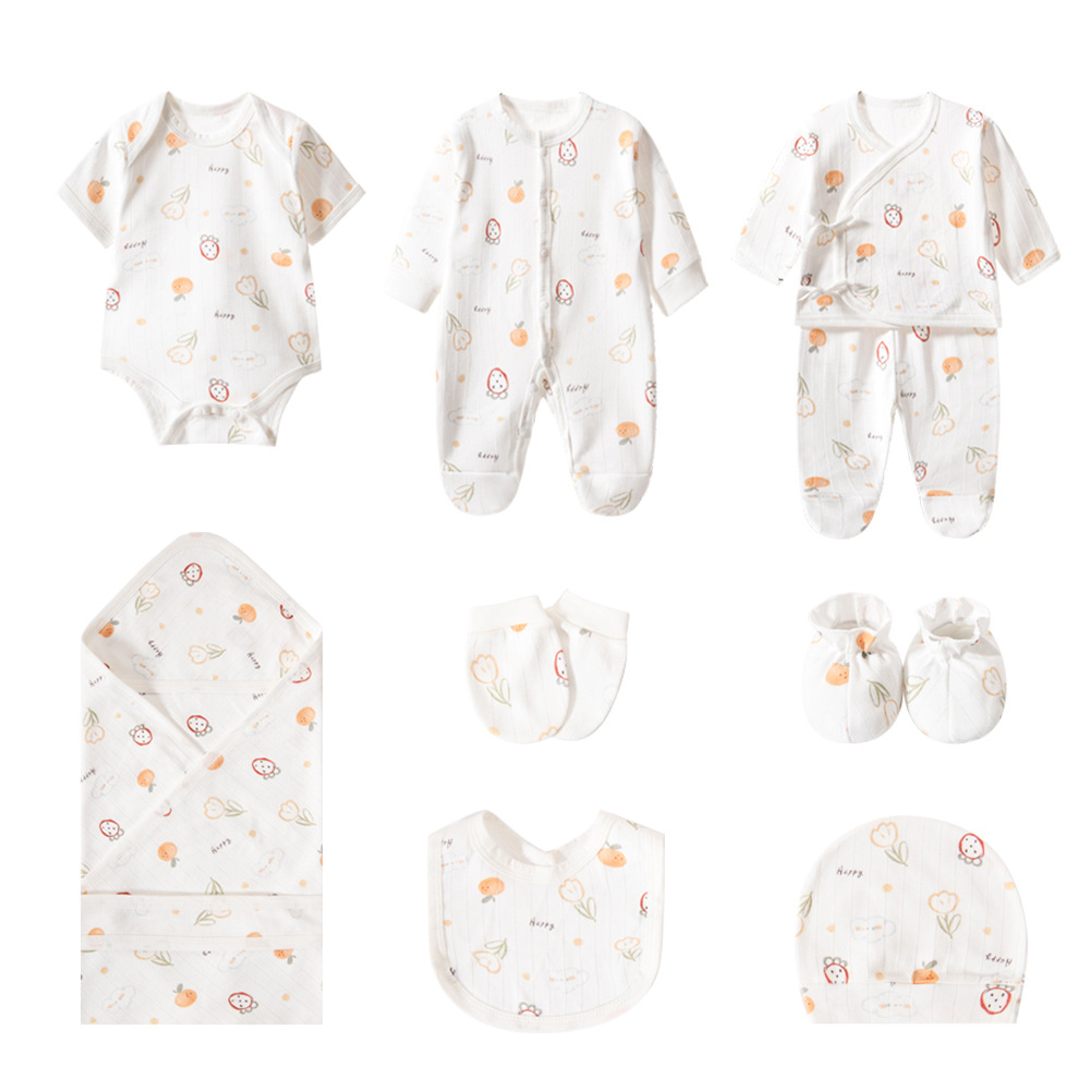 Wholesale ten piece soft cotton set gift box for infants and young children, newborn one month gift clothes combination baby supplies gift package - view 6