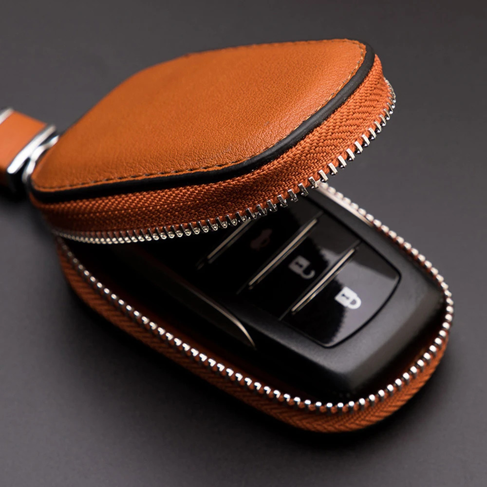 Unisex Car Key Case for Men Women PU Leather KeyChain Universal Car Key Organizer Wallet Pouch Hanging Zipper Key Holder Bag 260129