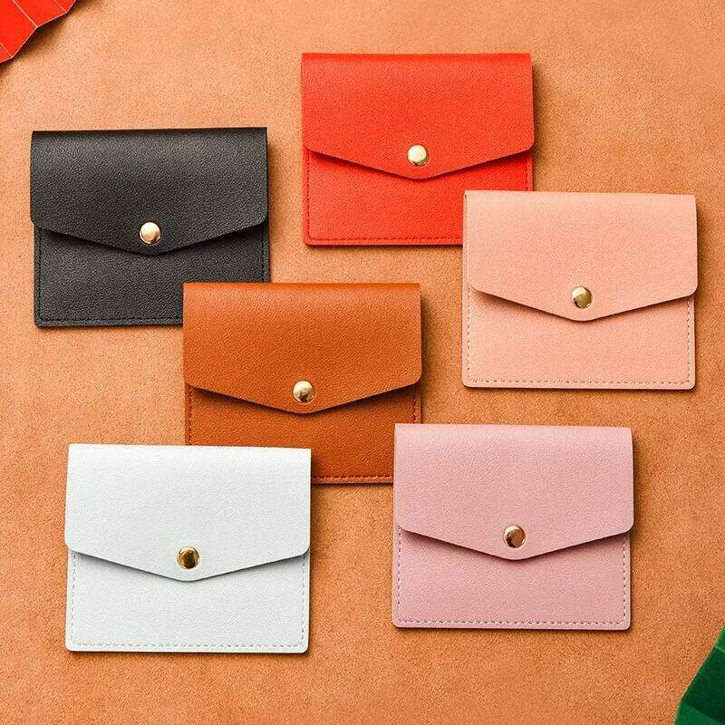2025 New Women's Simplified Folding Button Small Driver's License Card Bag Male Student Soft Leather Wallet Y260206