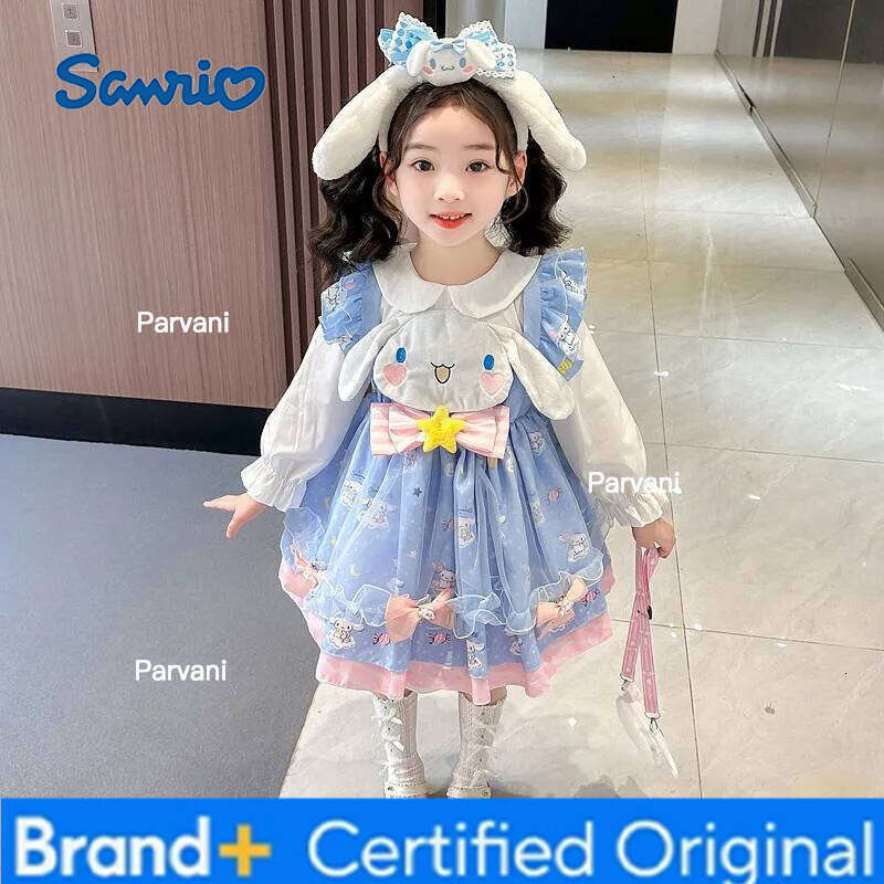 Sanrio Cinnamoroll Girls' Long-sleeved Princess Dress Baby's autumn Lolita Children's cartoon cute and sweet puffy dress H260206 - view 6