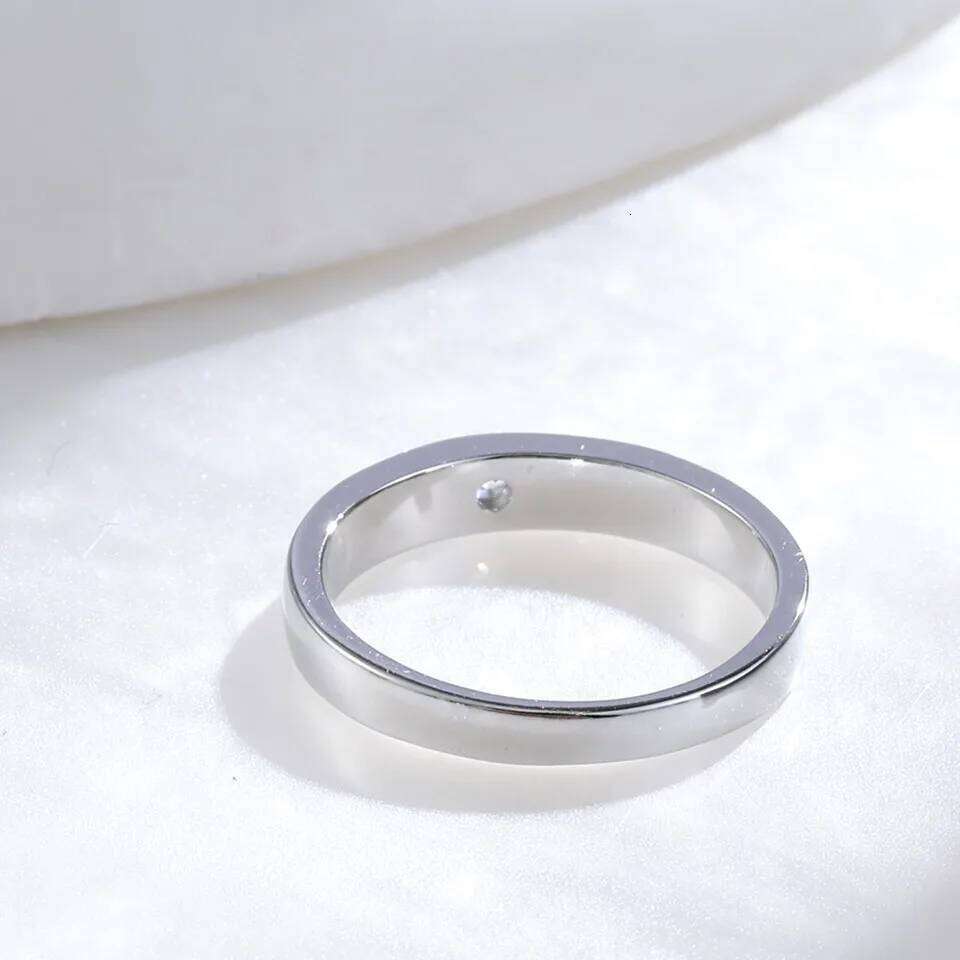 Buyee 925 Sterling Silver Couples Sets White Zircon Sweet Lovers Ring for Women Men Classic Wedding Fine Jewelry Circle W260206