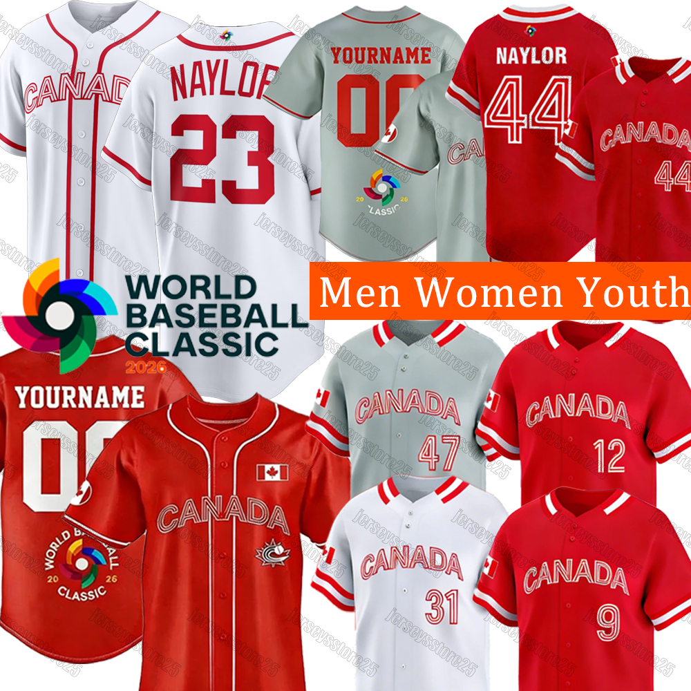 2026 World Baseball Classic Jersey Team Canada Baseball Jersey WBC Josh Naylor Bo Naylor Cal Quantrill Michael Soroka Denzel Clarke Jameson Taillon Jerseys