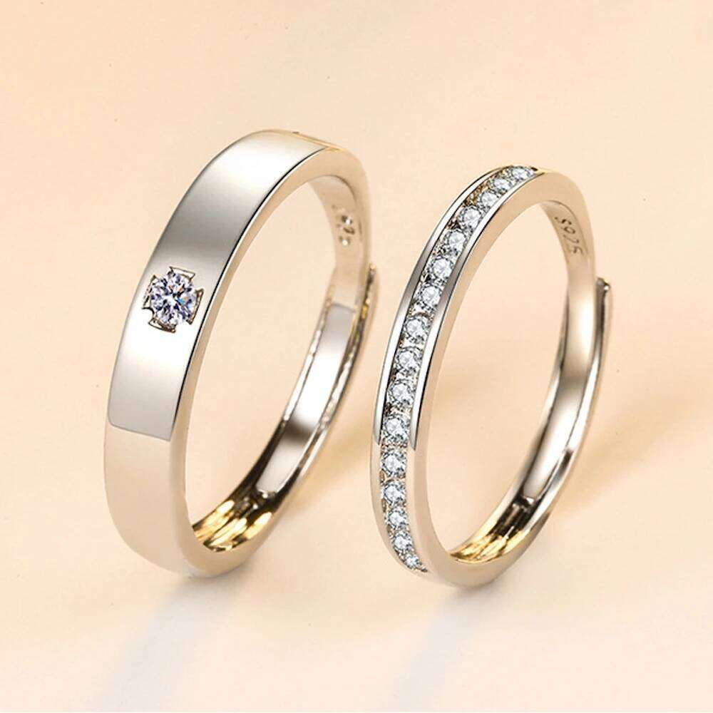 2025 Hot Sale Copper Plated Platinum Adjustable Couple Rings Overlap Opening Finger Jewelry Valentine Gift Drop Shipping W260206