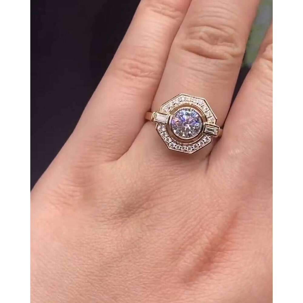 High Quality 10K Gold Moissanite Diamond Ring For Wedding Or Anniversary & Gift Use Available At Export Price