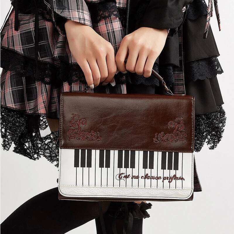 Japanese Ita Bag Piano Key Contrast Color Otaku Backpack,Harajuku Lolita Girls Travel Shoulder Bag,Vintage Briefcase,JK Handbag Y260205