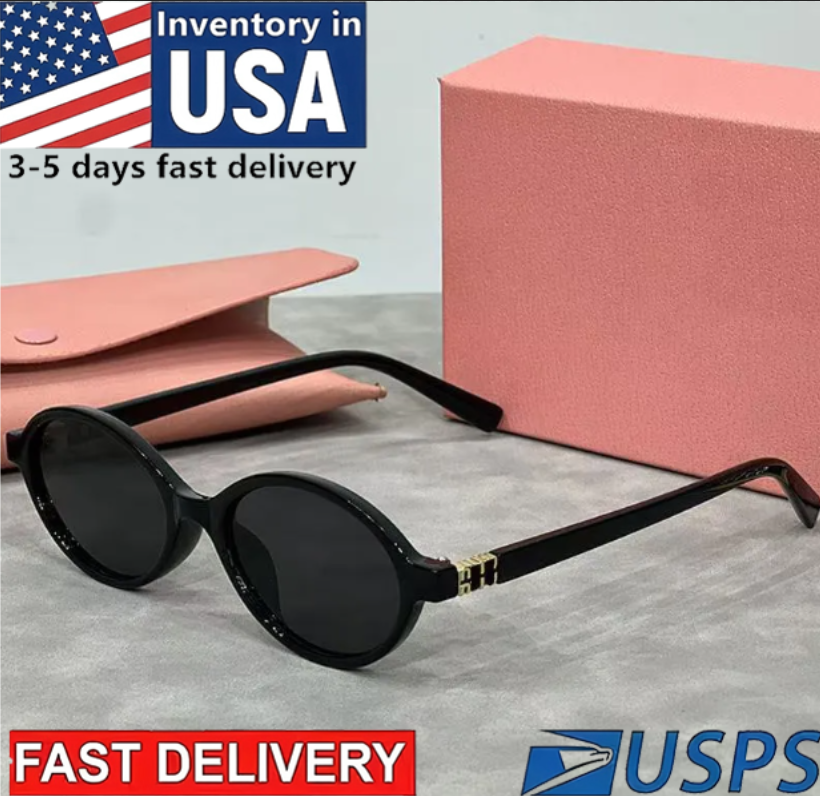 Women's miulys miulys sunglasses vintage small oval frame sunglasses SMU04Z designer punk style men's glasses SMU11WS SMU09WS
