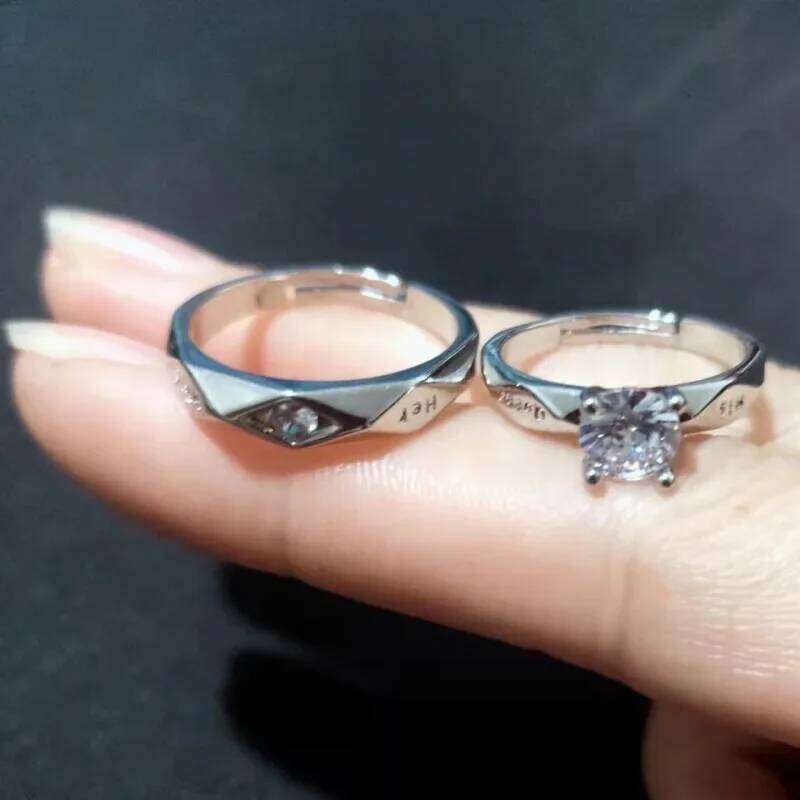 Luxury Trendy Couple Pledge Love Token with Letter His Queen&Her King Engraved Wedding Ring for Women&Men Finger Rings W260206