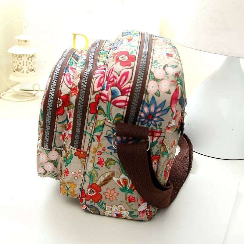 Women's nylon shoulder with floral print and multiple compartments, casual crossbody bag XJ260129