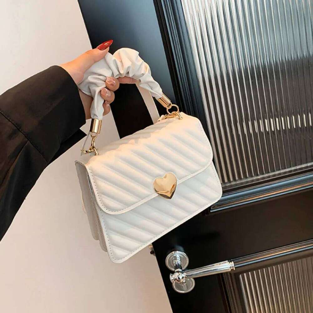 White fashion women's simple single shoulder crossbody exquisite PU texture hand carrying small square bag 1 pack XJ260129