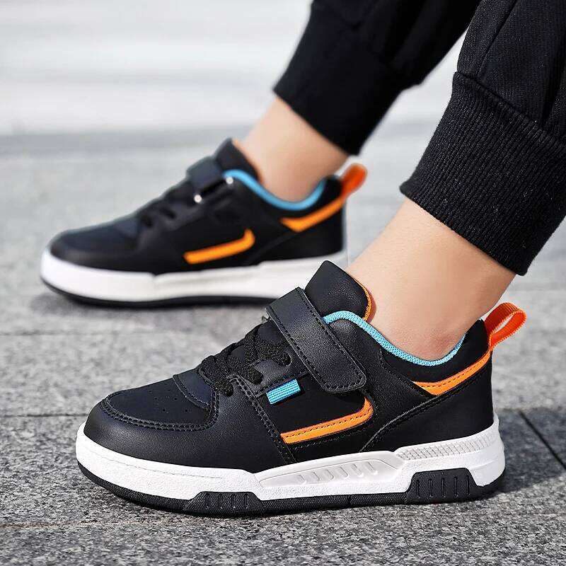 Children Casual Autumn Winter PU Leather Sneakers for Kids Comfortable Walking Boys Girls New Fashion Sports Shoes 26Y0206