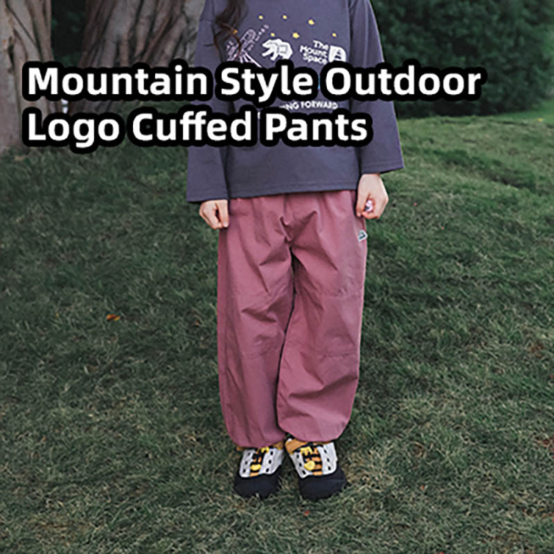 Kids Pants Kids Mountain Style Small Logo Cuffed Pants Elastic Waist Quick-Dry Outdoor Casual Trousers for Boys & Girls 26AG3184