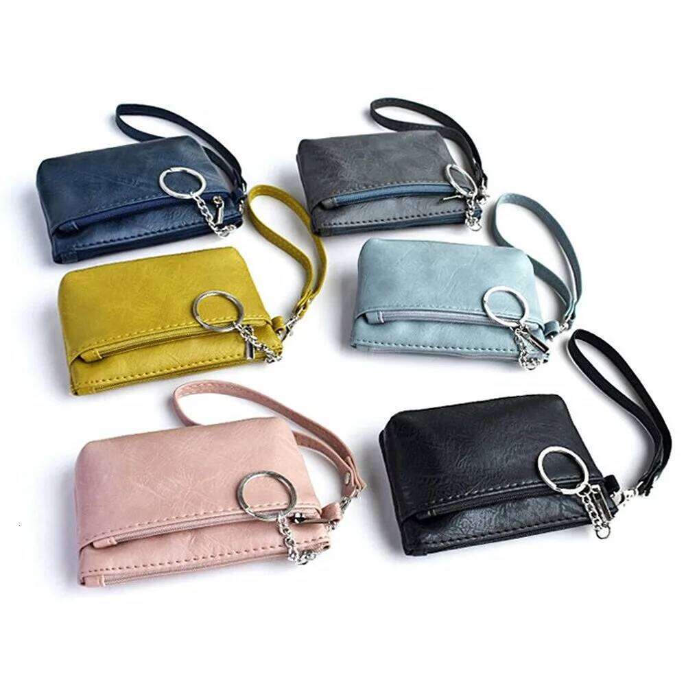 Women Men Kids Wallet Lady Double Zipper Purse Pu Leather Multifunctional Coin Money Credit Card Key Ring Keychain Handbags Y260206