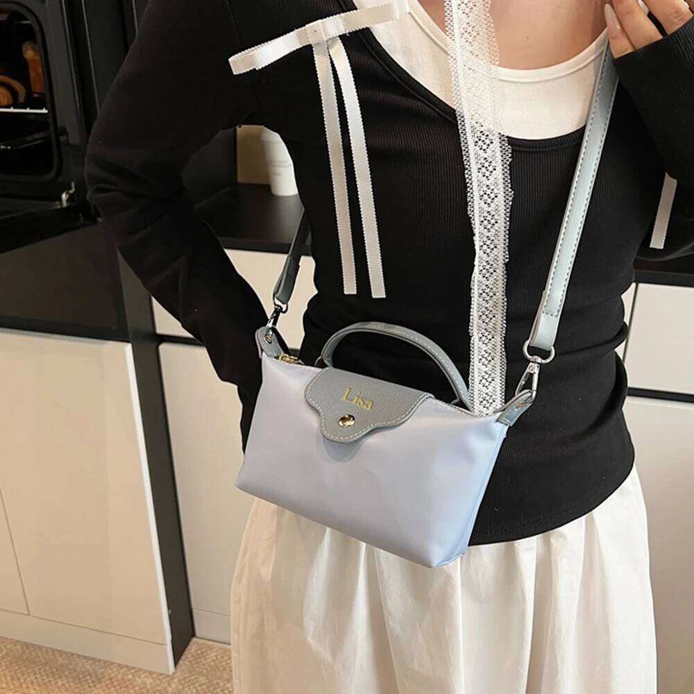 Customized name casual handbag, versatile color-blocking nylon fabric single-shoulder bag, crossbody small cloth bag XJ260129