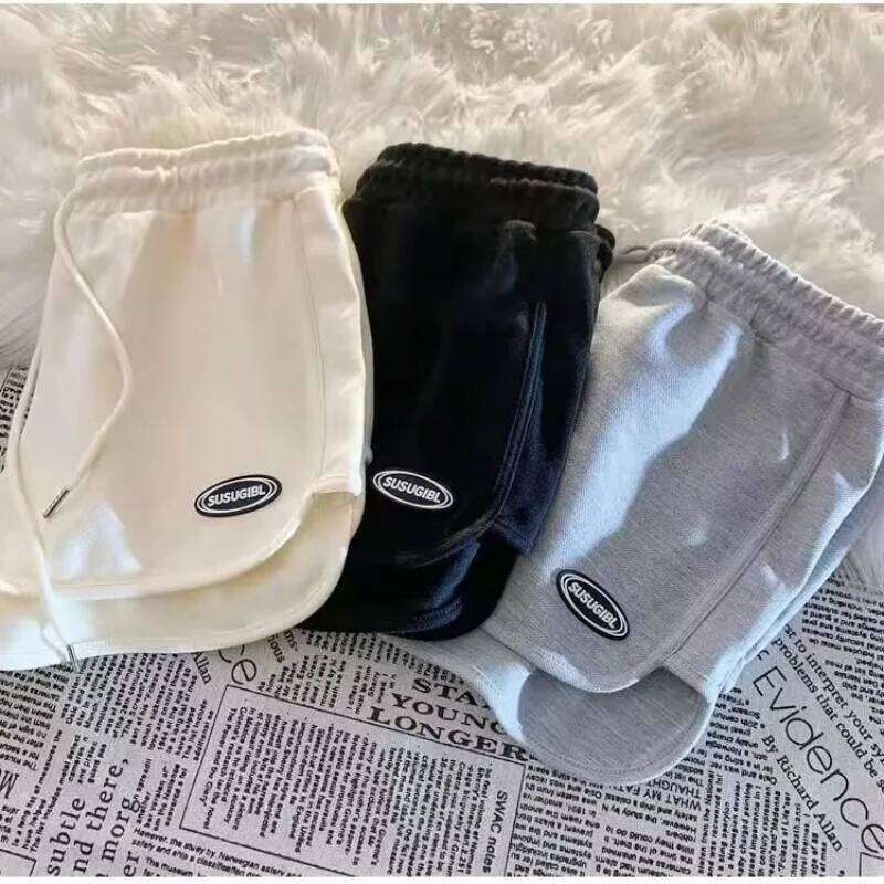 Casual Drawstring Sports Summer Thin High Waist Yoga A-line Shorts Loose Women Running Straight Trousers XJ260206