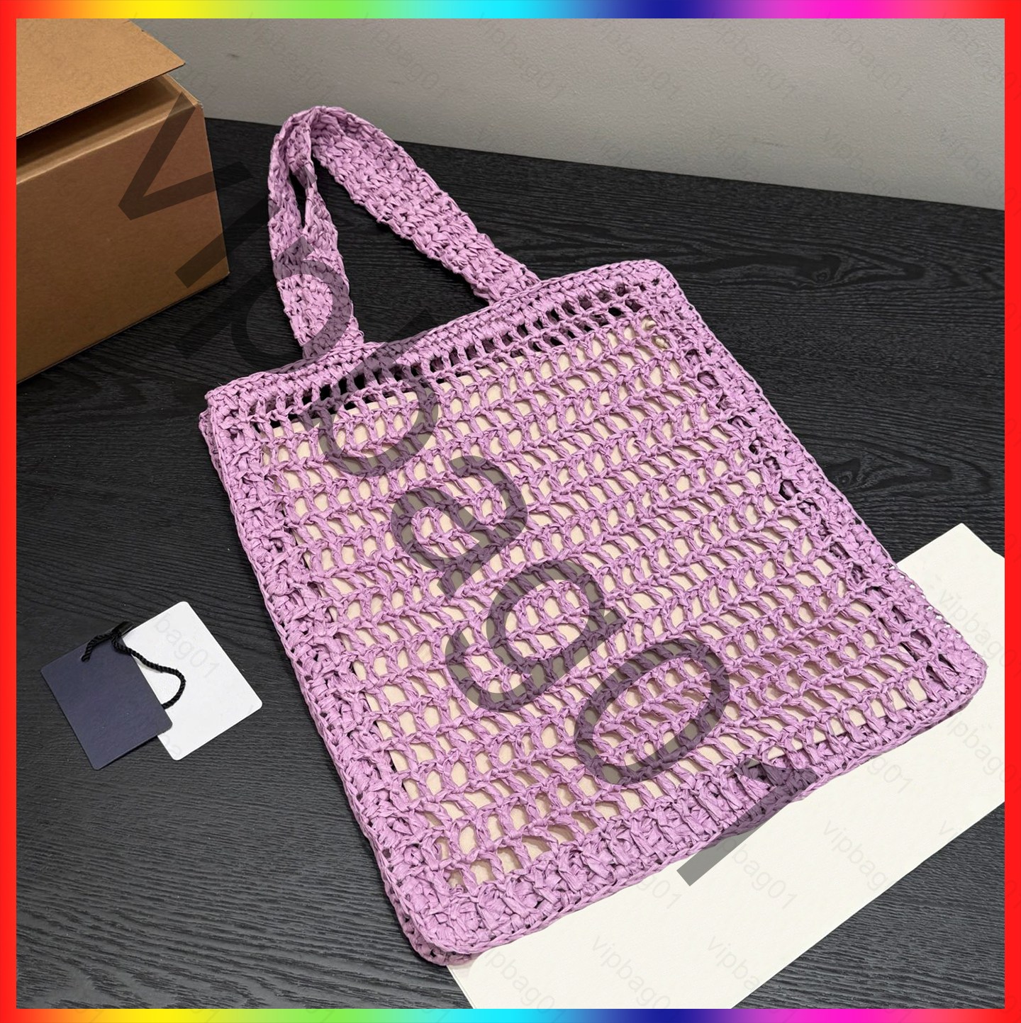 Luxury summer basket beach straw pink designer bag for woman rattan handbag underarm clutch bag fashion crochet tote pochette shoulder bag man crossbody travel bags