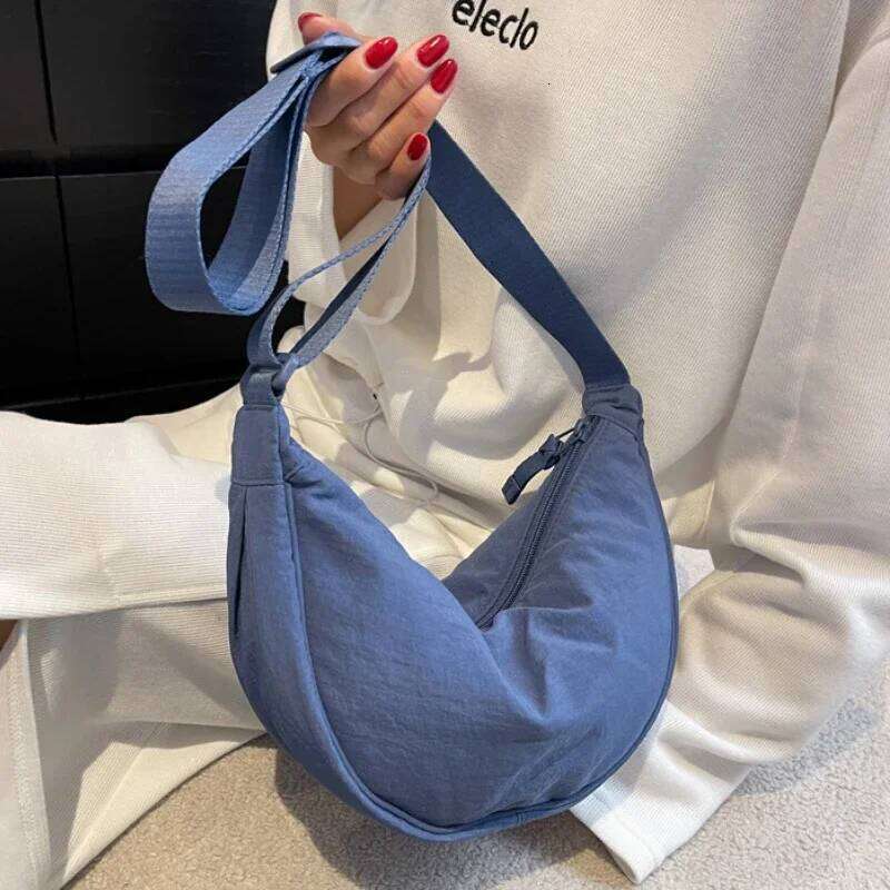 Simple Design Women's Messenger Bag Fashion Ladies Nylon Hobos Small Shoulder Bags Vintage Female Girls Purse Cloth Handbags Y260205