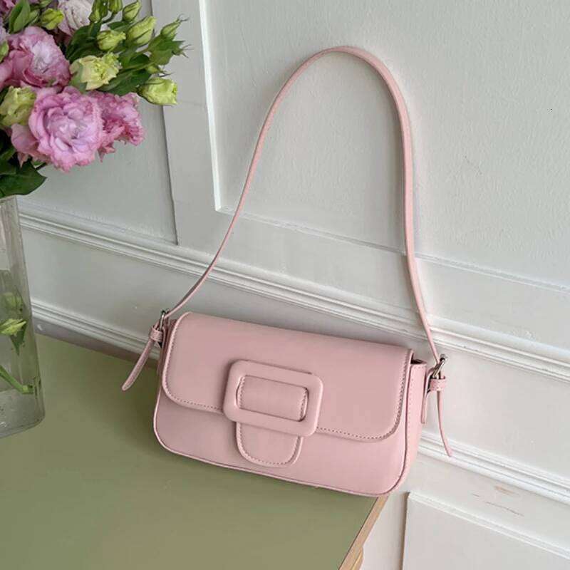 Vintage Design Women Underarm Solid Color Female Girls Small Shoulder Bags PU Leather Ladies Purse Handbags Armpit Bag Y260205