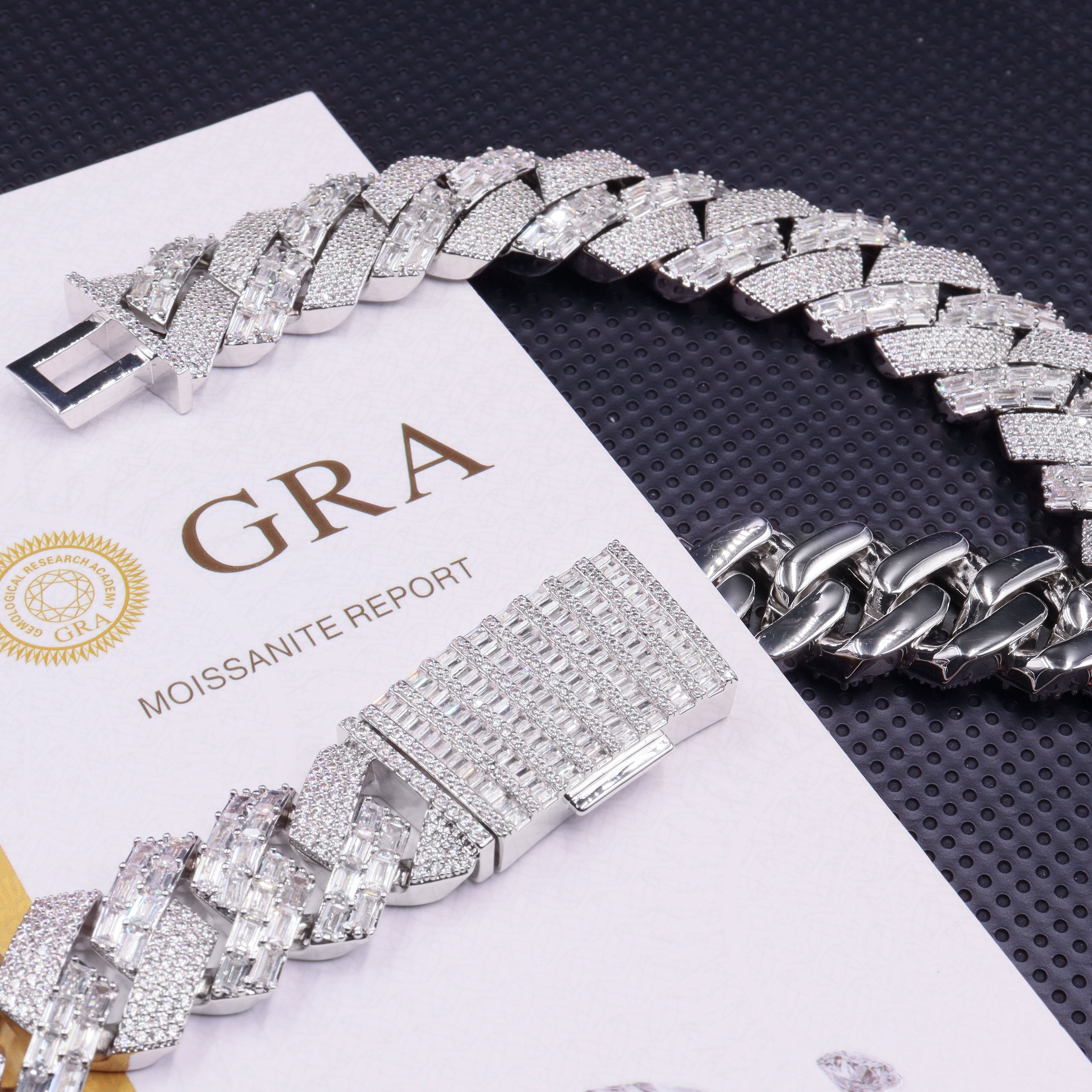 Pass Diamond Tester Gra Moissanite Diamond 925 Sterling Silver Custom Cuban Link Chain for Rapper Hip Hop Necklace