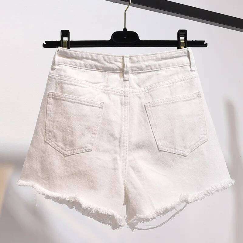 1pcs Summer Women Denim Shorts Fashion Casual High Waist Jeans Female Pocket Tassel Hot Pants Lady Streetwear Short Trousers XJ260206