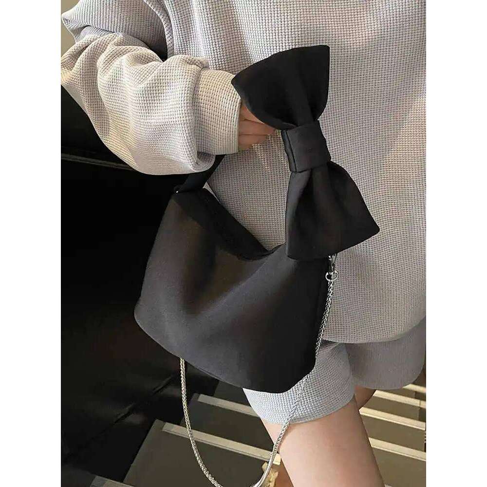 Fashion Niche Women's Bow Handbags New Versatile Commute One Shoulder Crossbody Chain Bags Elegant Banquet Party Clutch Y260205