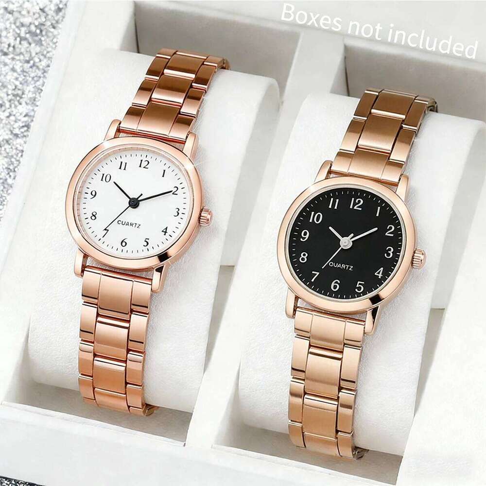 2PCS Fashion Small Women Watches Set Simple Alloy Band Ladies Quartz Wristwatch Reloj Mujer Girls ClockWithout Box Z260206