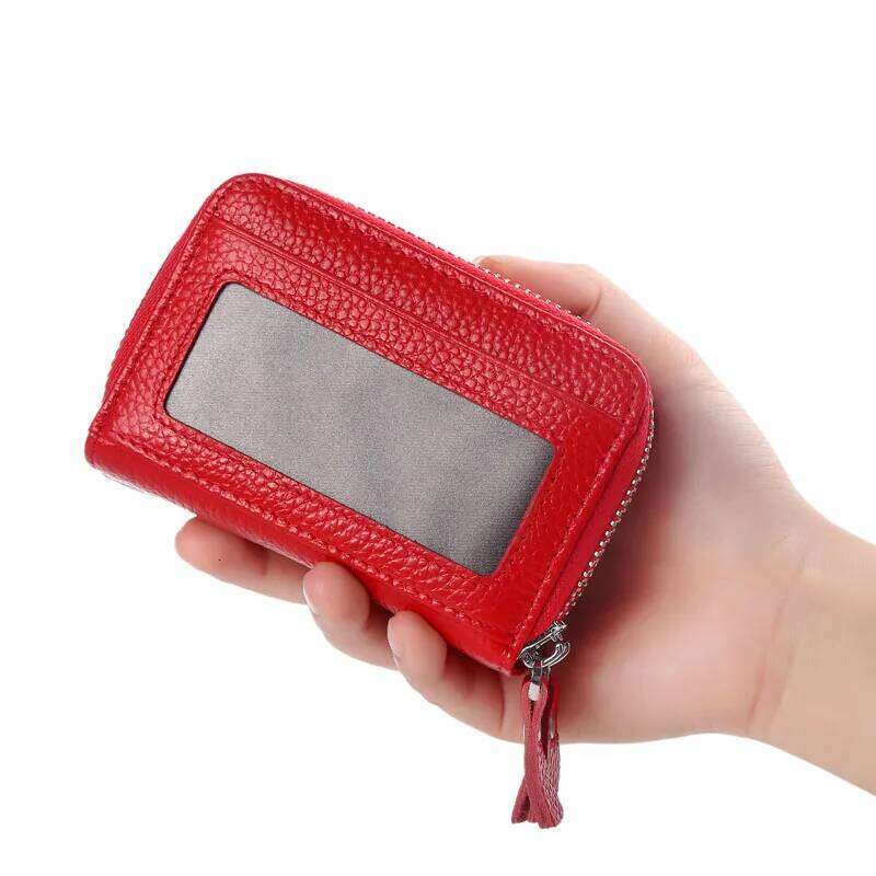 Fashion Brand Genuine Leather Women Holder Double Zipper Large Capacity Female ID Credit Card Case Bag Wallet Y260206