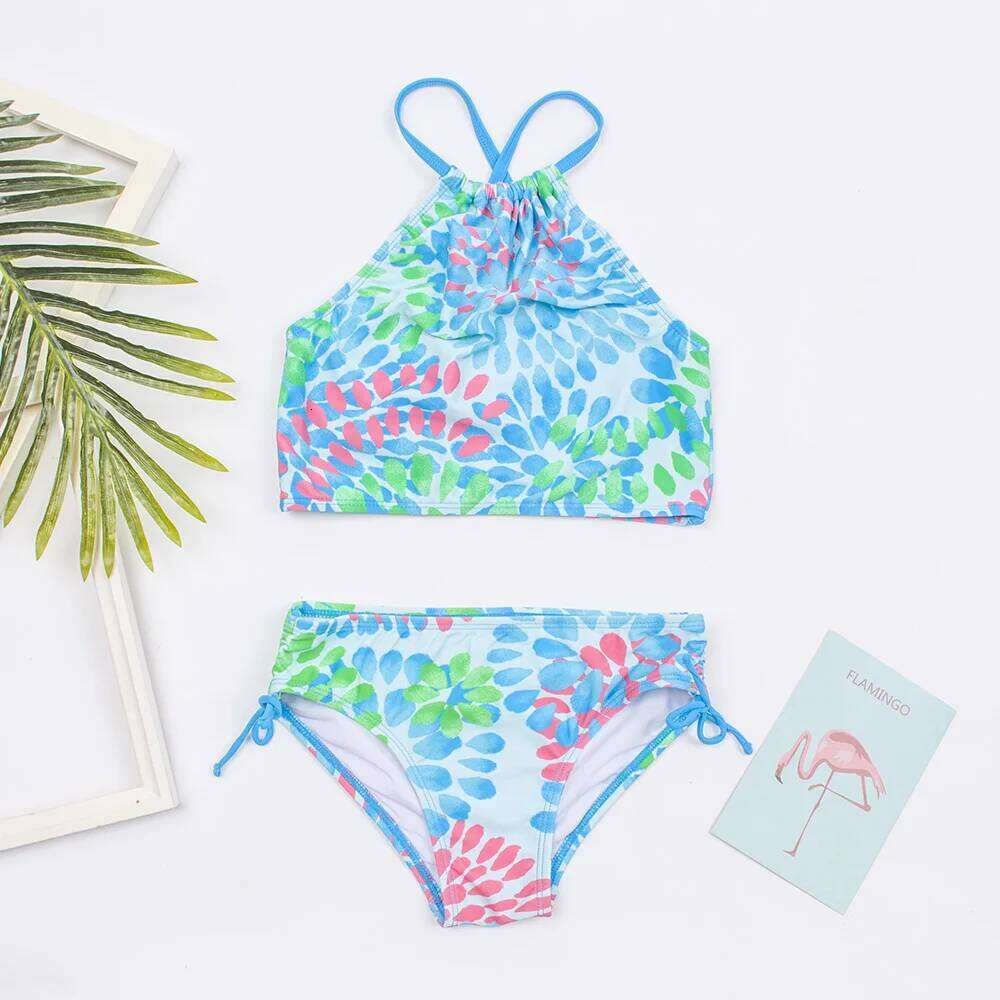 Multi Color Children Bikini Set 2025 Girls Swimwear Swimsuit Summer Baby Kids Biquini Infantil Swimming Suit XJ260206