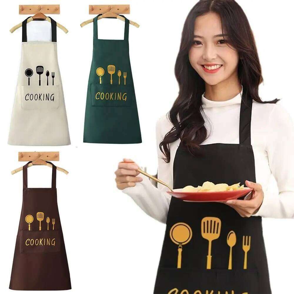 New PVC Apron Waterproof Oilproof Kitchen Smock Sleeveless Cooking Work Clothes Household Cleaning Tools & Accessories S260205