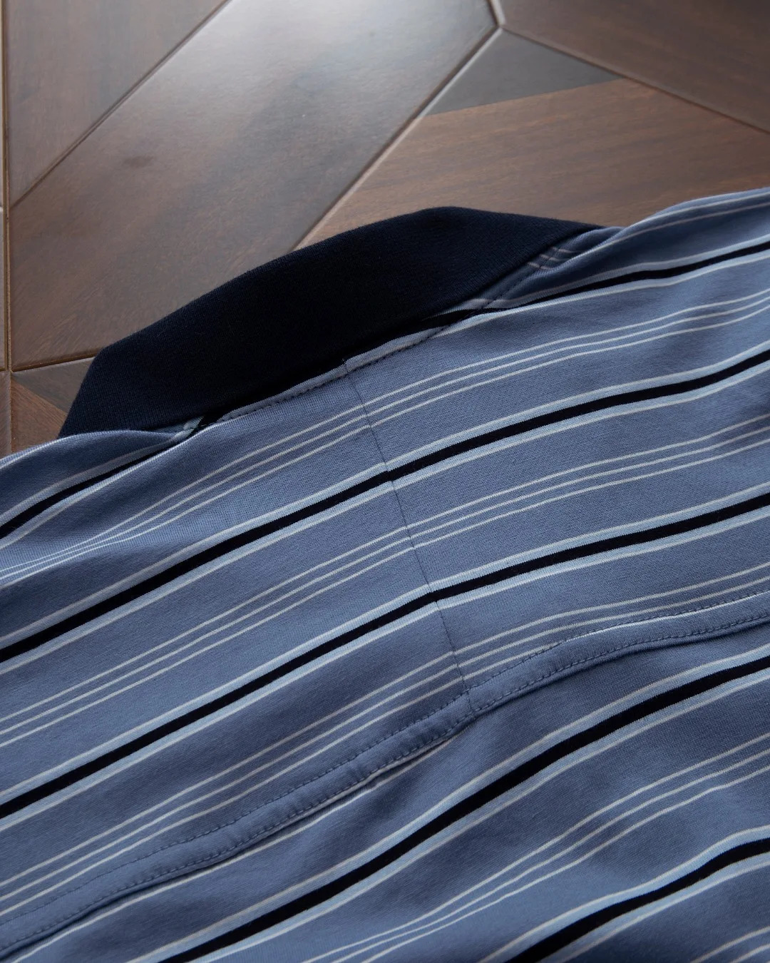 POLO Collar Martine Rose Blue Stripe Long Sleeves T-Shirt Men Women Quality Top T Shirt Tee 260205