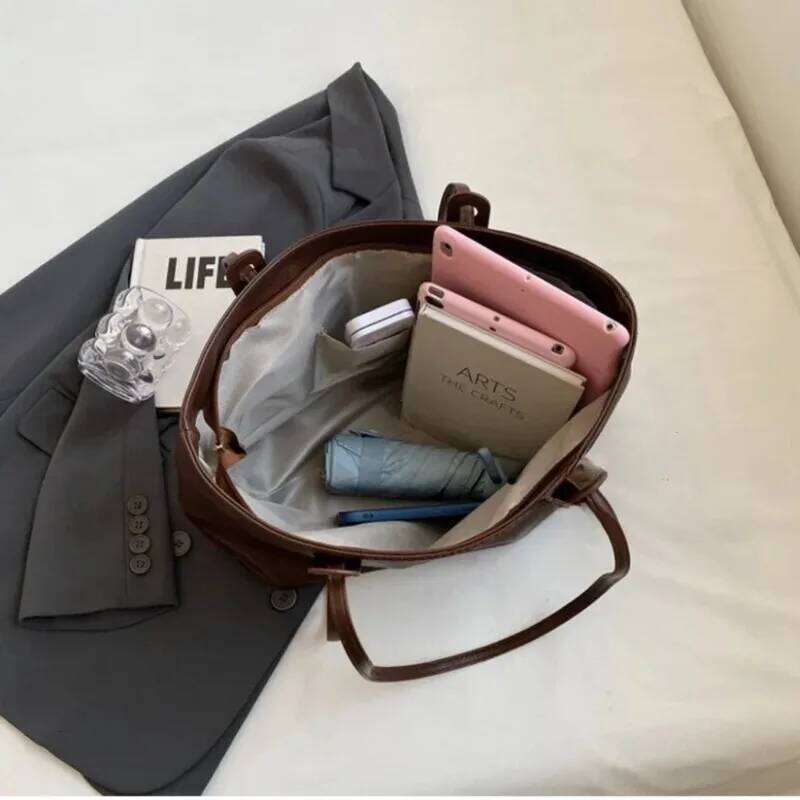 Large Capacity Women's Tote Bag 2025 Winter Fashion Trend Leather Shoulder Bags Office Handbag Y260205