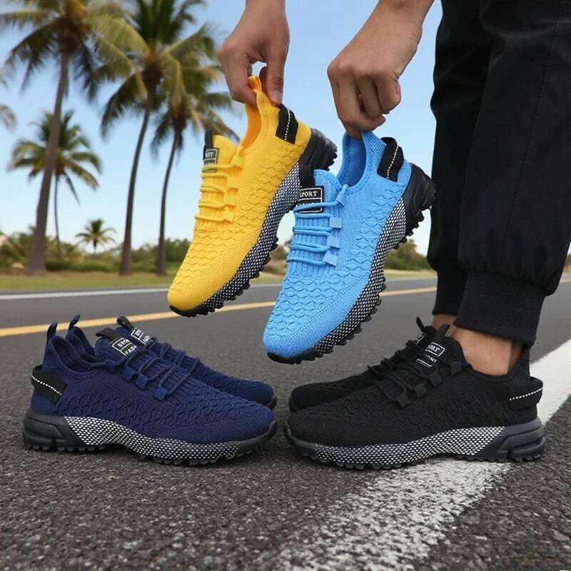 New 2025 Men Running Shoes Breathable Mesh Outdoor Grass Walking Gym Sneakers Comfortable Athletic Lightweight Training Footwear