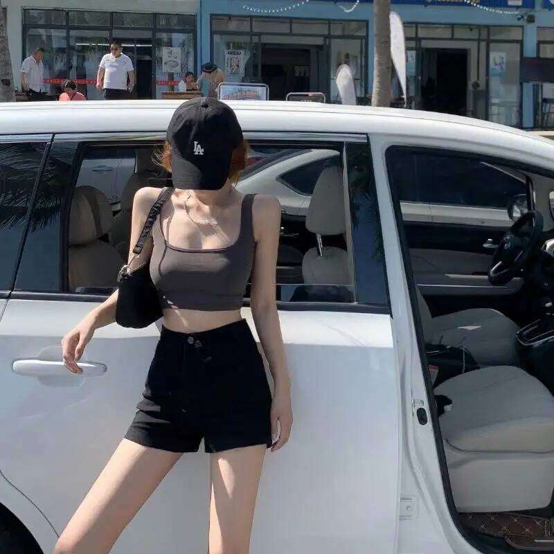 Summer New High Waisted Black Slim Spicy Girl A-line Denim Women Button Zippered Pocket Elasticity Sexy Buttocks Shorts XJ260206