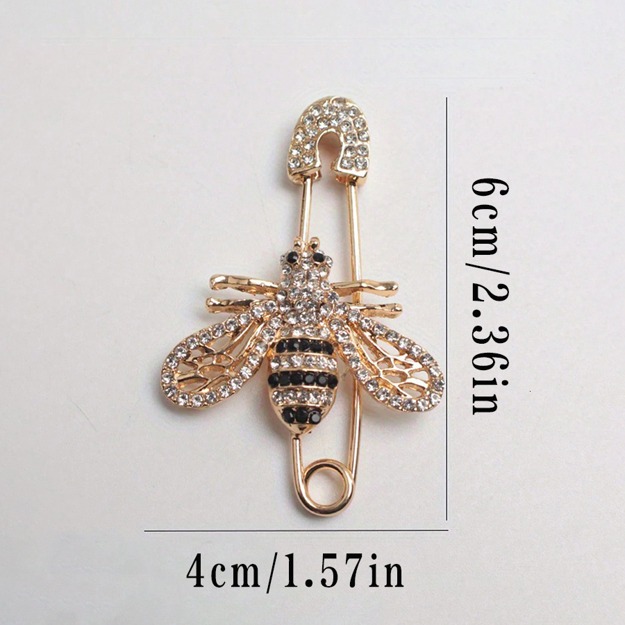 Korean Style Rhinestone Elegant Hollow Bee Brooch - Jacket, Suit, Scarf Pin Accessory