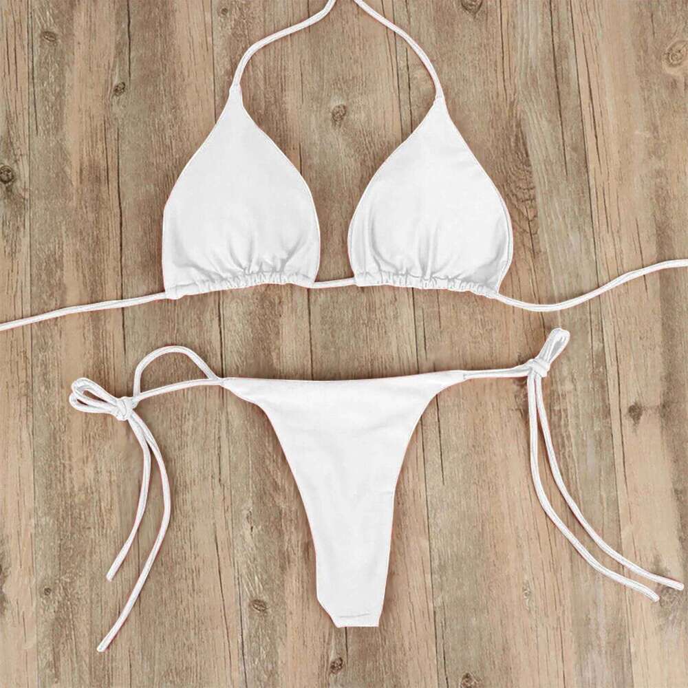 Women's Summer Bikini Set Push-up Padded Bra Thong Two Pieces Swimwear Beachwear Bathing Suit Female Sexy Swimsuit Z260206