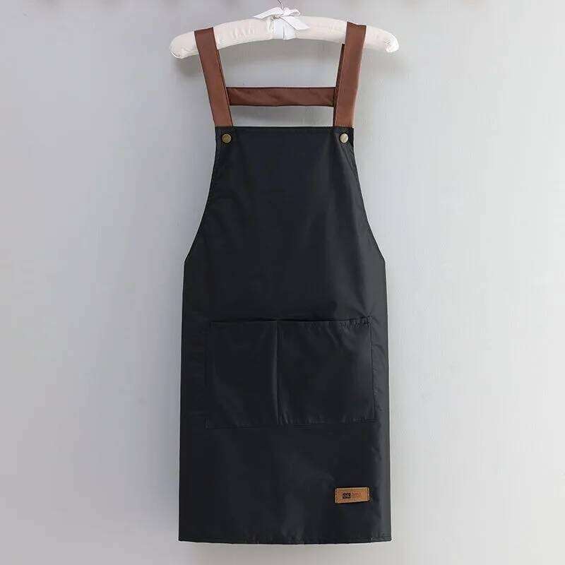 Kitchen Cooking Women Men Waterproof Oil-proof Apron Household Work Clothes with Pockets for Hotel Resturant Coffee Shop S260205