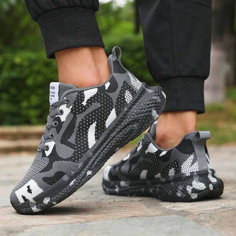 Men's Camouflage Running Shoes Lightweight Ultra Comfortable Mesh sneakers Trendy Camo Print Outdoor Adventures Walking shoes