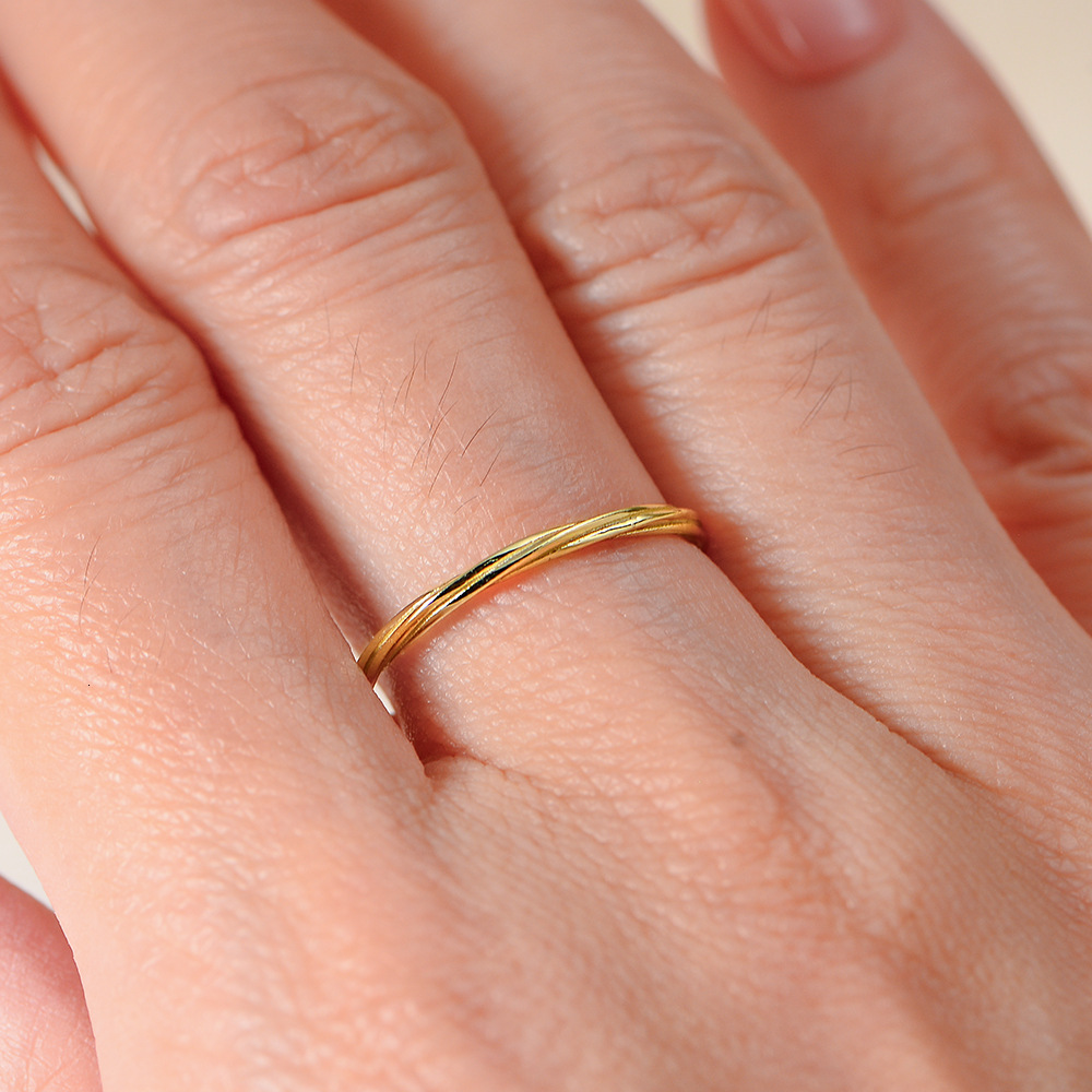 S925 sterling silver plain with geometric lines, women's light luxury ins fashion minimalist style ring jewelry