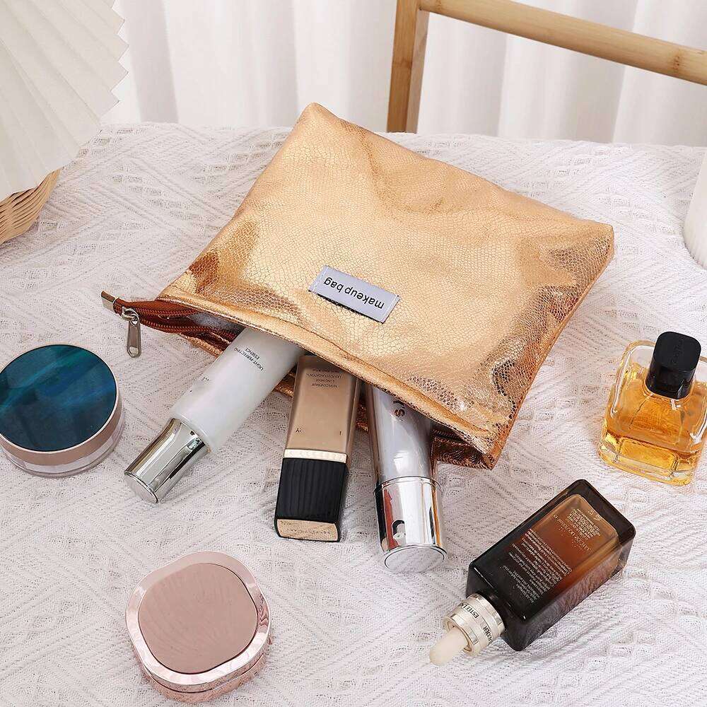 4 Colors Shiny Sequins Clutch Makeup Portable Women Cosmetic Toiletries Storage Handbag Pouch Gold Organizer Zipper Bag Y260206