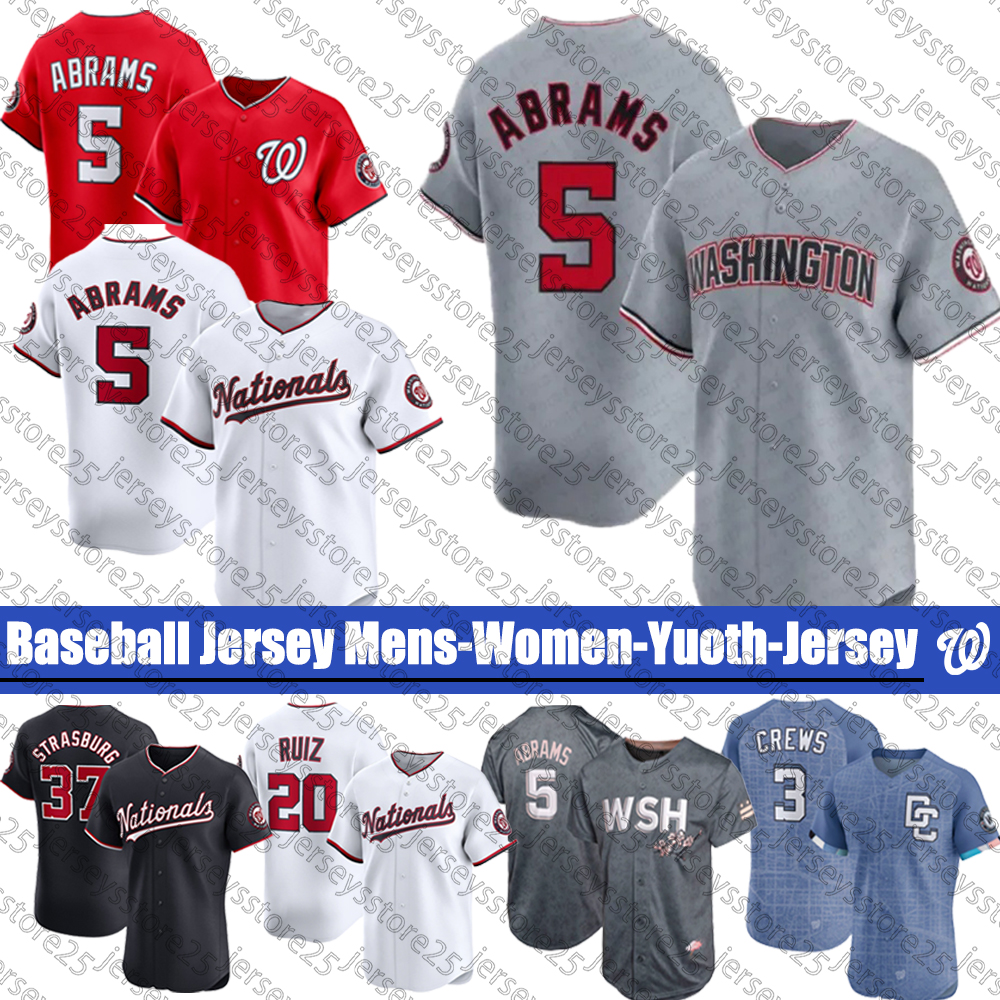 Nationals Baseball Jersey Dylan Crews James Wood CJ Abrams Trevor Williams Foster Griffin Josiah Gray Julian Fernandez Keibert Ruiz Joey Wiemer Jerseys