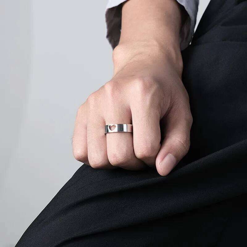 Stainless Steel Hollow Heart Puzzle Couple Rings "I LOVE YOU" Engraved Wedding Band Ring for Women Men Size 5-12 W260206