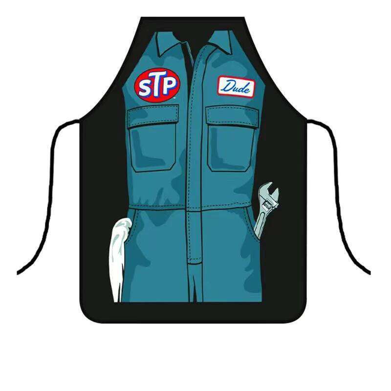 Kitchen Apron Funny Chef Cooking Gag Gift Stain-proof Creative BBQ Cleaning Baking Party Aprons for Men Women S260205 648