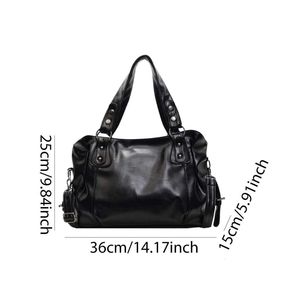 Retro Shoulder Women PU Leather Tote Fashion Large Capacity Crossbody Bag Top Handlebag Hobo Bags for Travel & Commuting Y260205