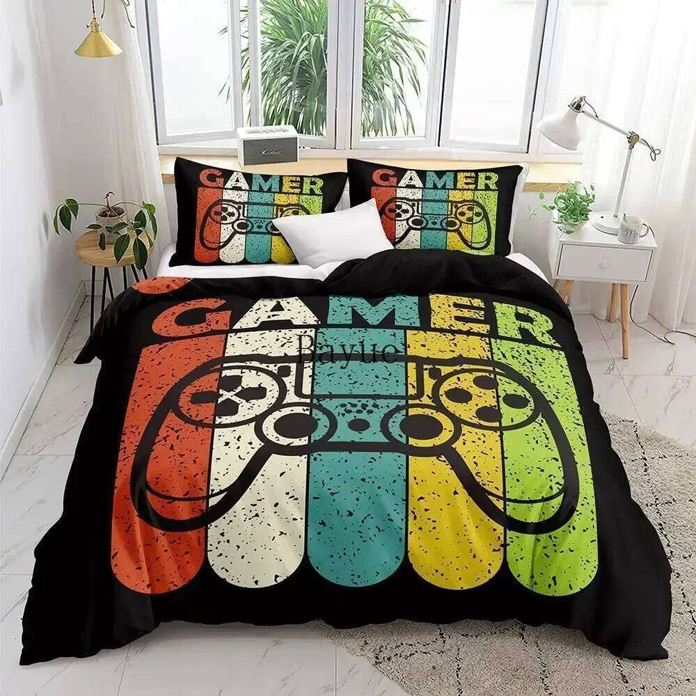 Gamer Bedding Sets for Boys Gaming Duvet Video Games Comforter Cover custom Designs Bed Set with Pillowcase XJ260206
