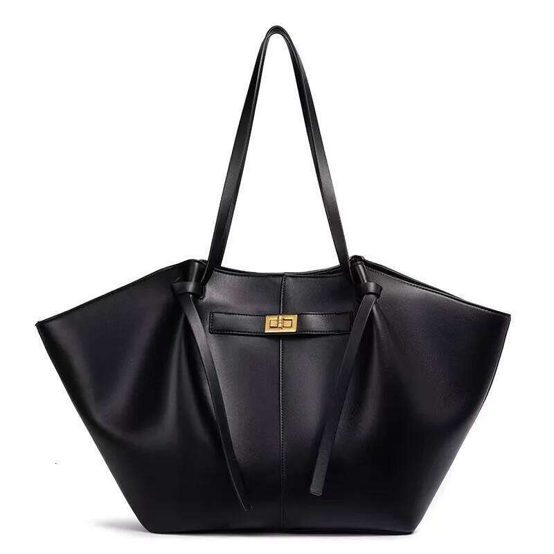 Fashion Metal Lock Design PU Leather Tote Bag for Women New Large Capacity Shopping Shoulder Female Versatile Underarm Bags Y260205