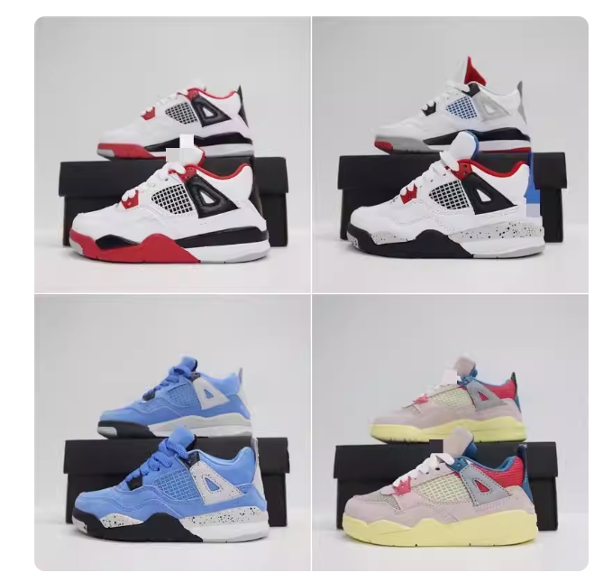 jumpm an kids hot jordanlty airo jodan ajj4 Basketball shoes 4s 4 Toddlers J4 Sneakers Girls Boys trainers youth kid red thunder University Blue shoe